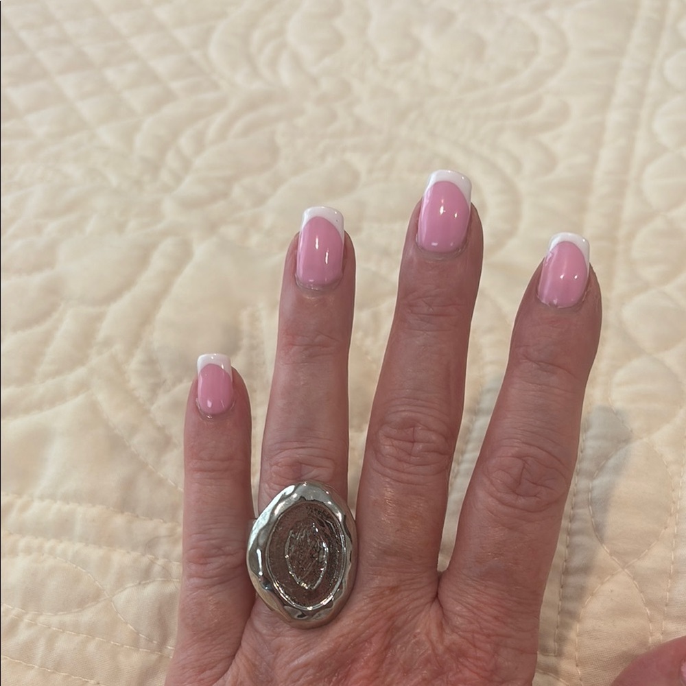 Silver STRETCH Geode Statement Ring